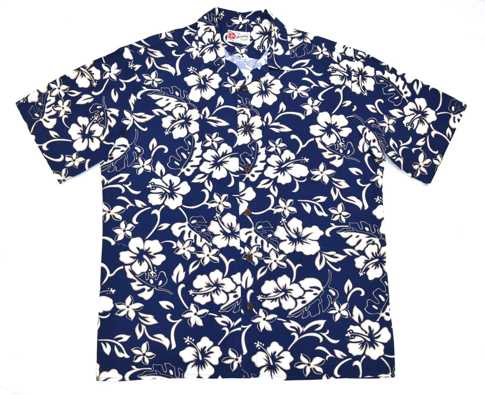 Classic Blue Hibiscus Hawaiian Shirt