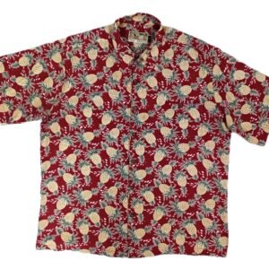 Tori Richard Red Pineapple Hawaiian Shirt