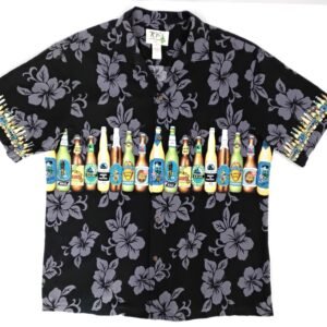 RK'S Hawaii Black Beer Graphic Hawaiian Shirt