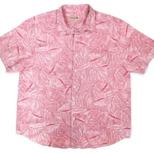 Tommy Bahama Pink Palm Leaf Hawaiian Shirt