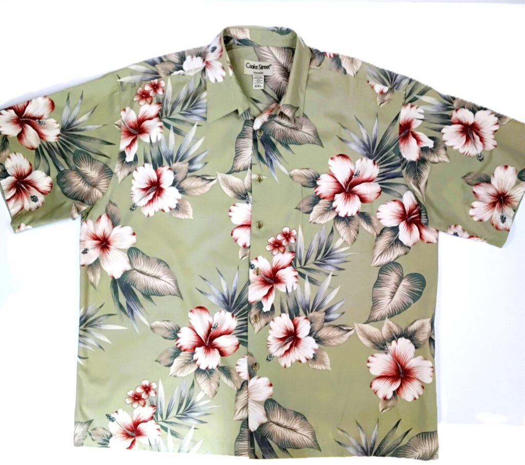 Cooke Street Green Hibiscus Hawaiian Shirt