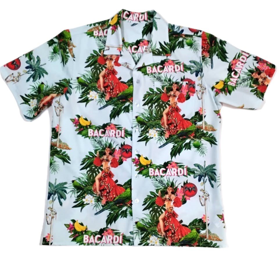 Bacardi Tropical Hula Graphic Hawaiian Shirt