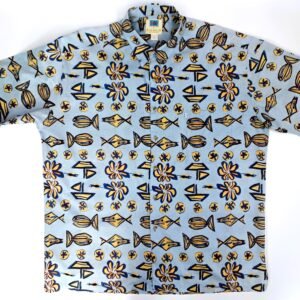 Kahala Blue Island Motif Hawaiian Shirt