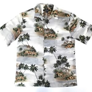 Crofts and Barrow Tropical Island Scene Hawaiian Shirt