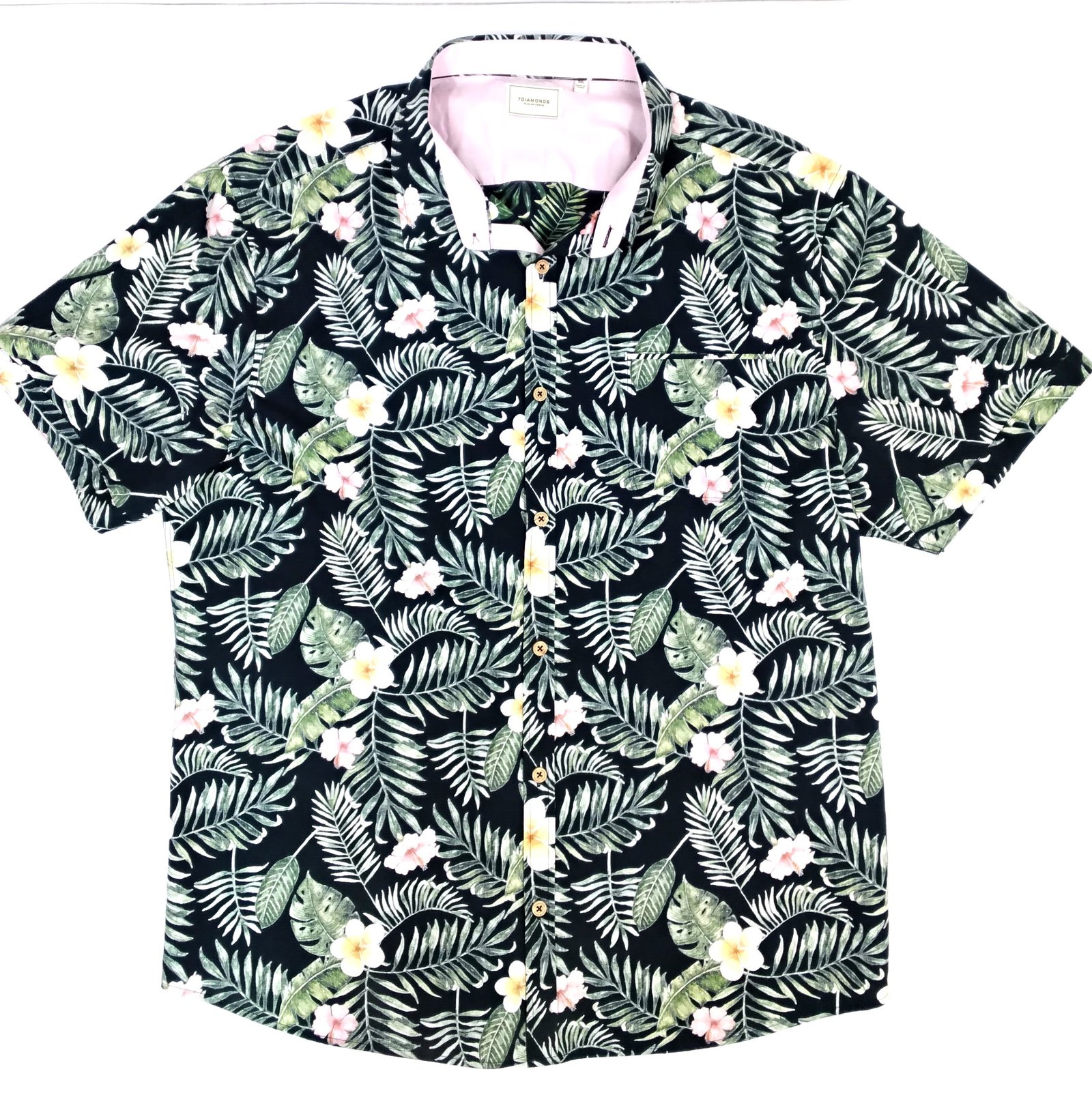 7 Diamond Hibiscus and Tropical Flowers Hawaiian Shirt