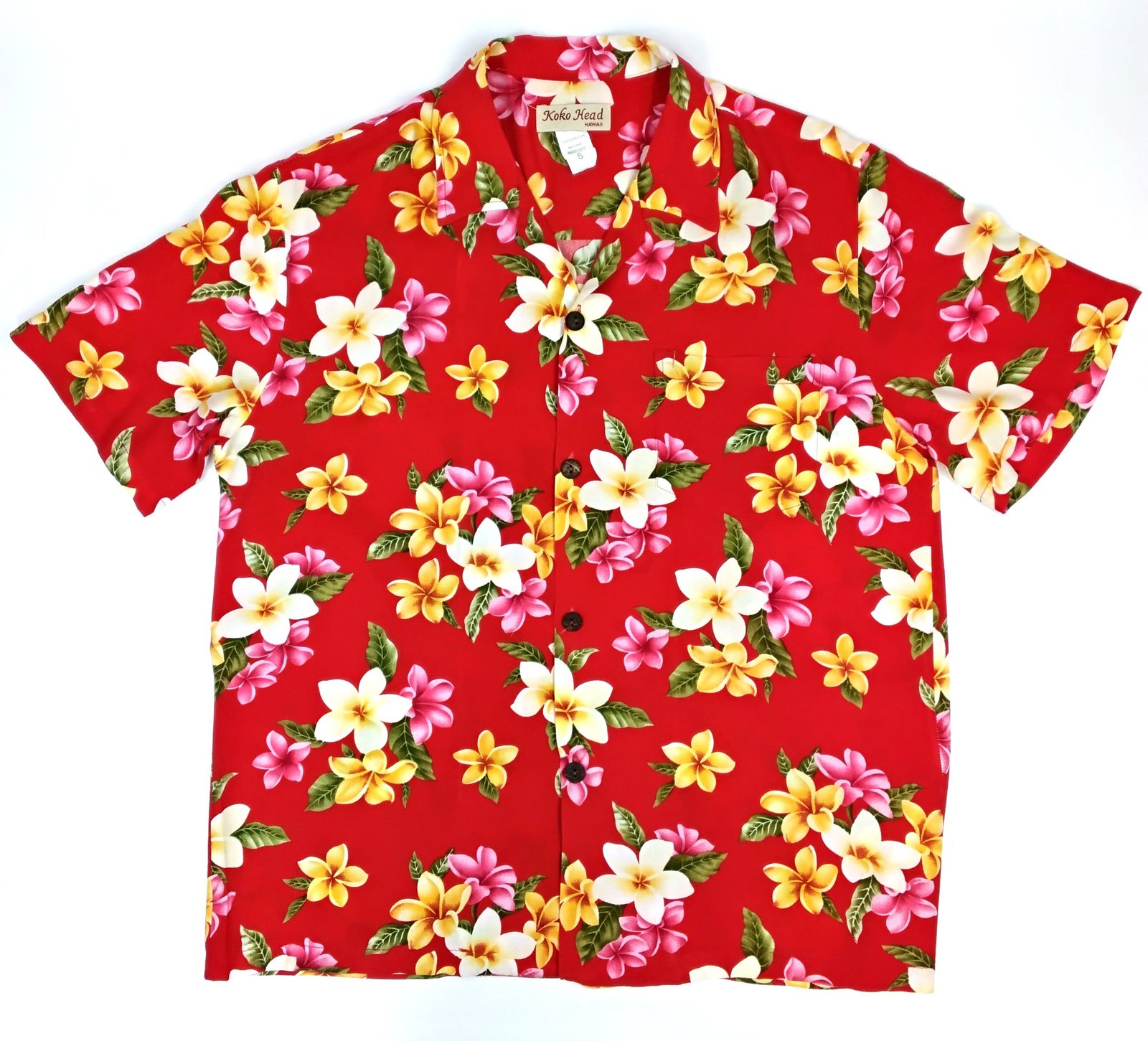 Koko Head Red Vibrant Tropical Flowers Hawaiian Shirt