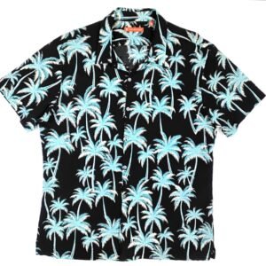 Tory Richards Cotton Pucker Lawn Palm Tree Hawiian Shirt